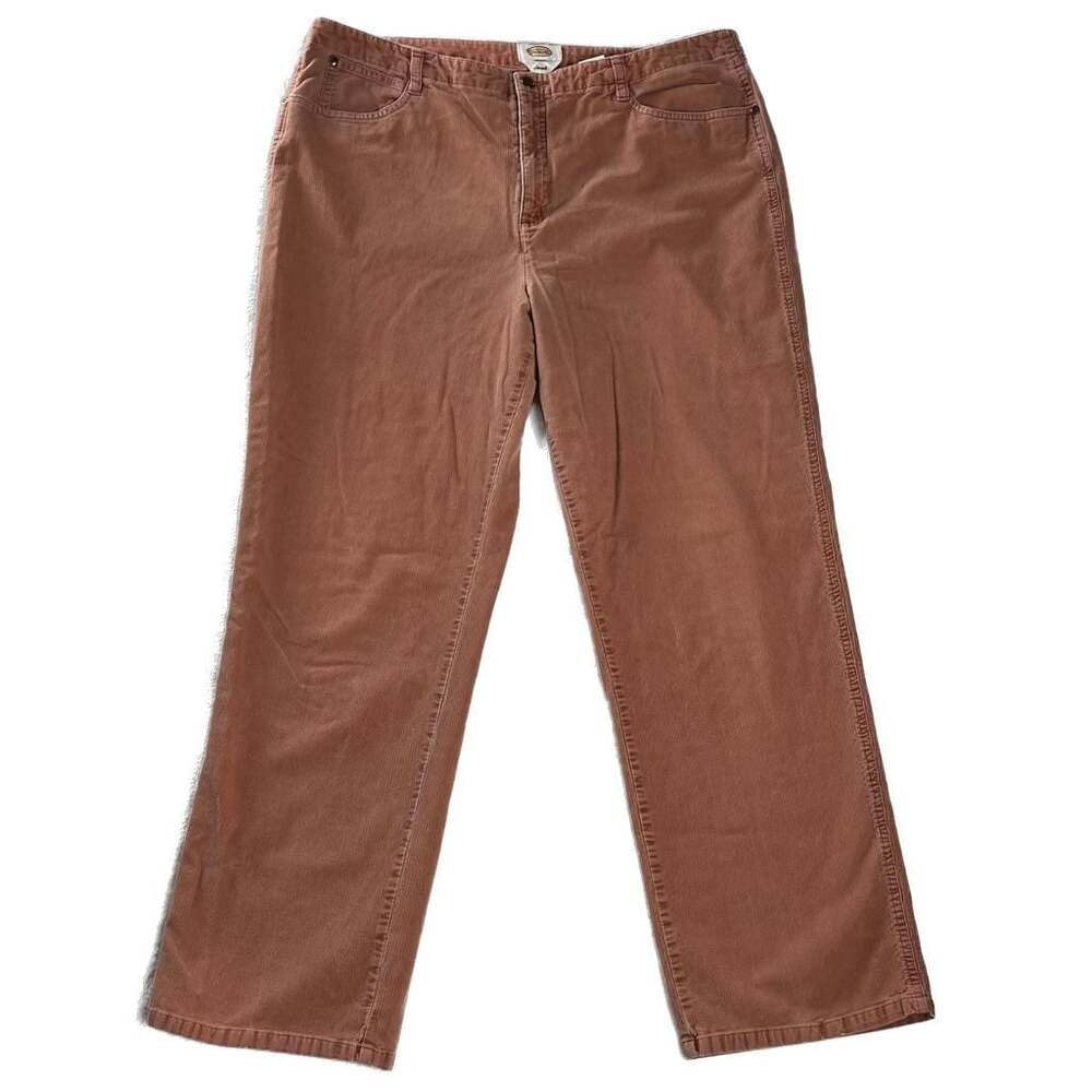 Talbots Stretch Corduroy Pants Terracotta Straight Leg‎ Preppy Size 18